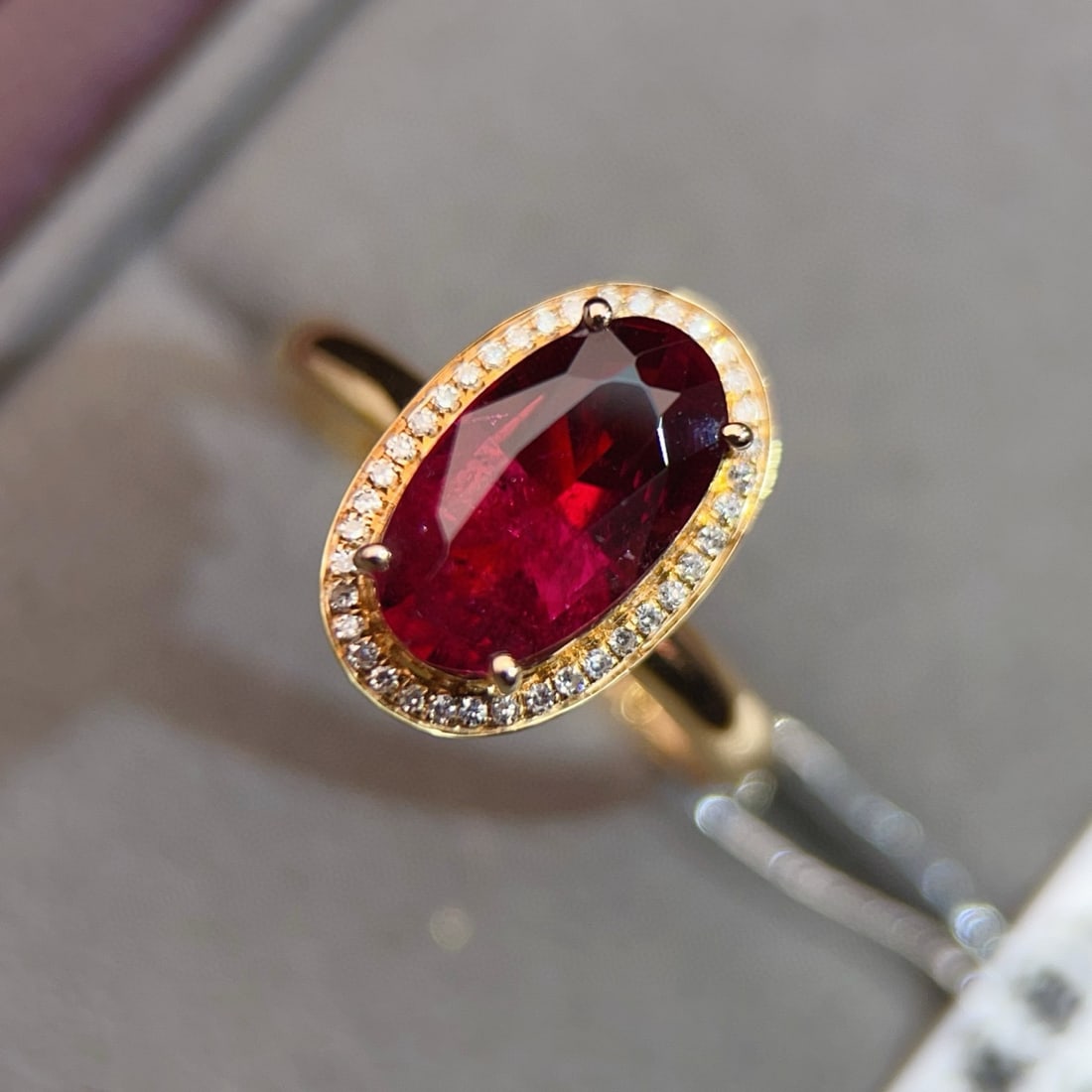 14k Gold 2.76 Ctw Natural Tourmaline & Diamond Ring - 4