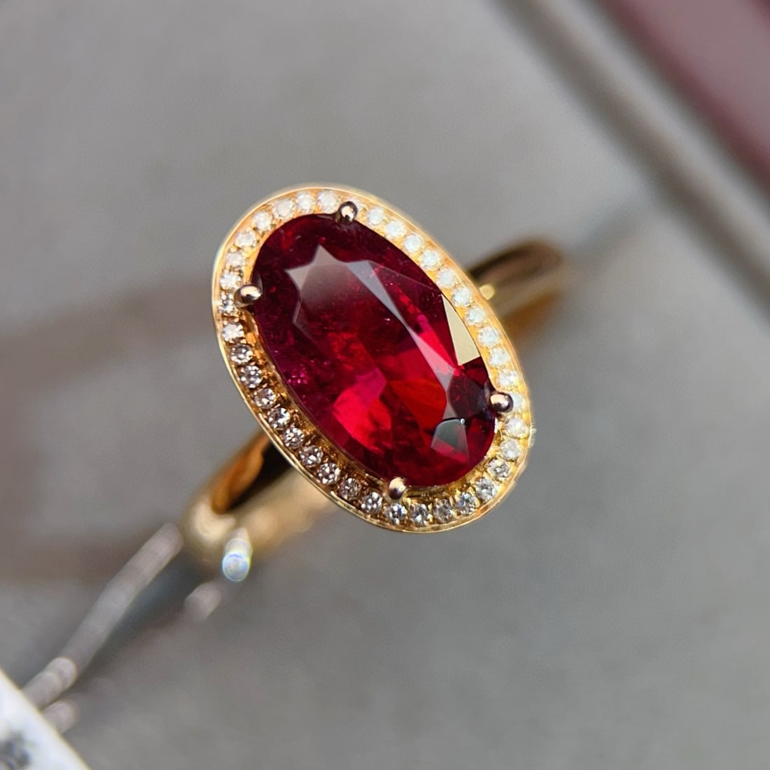 14k Gold 2.76 Ctw Natural Tourmaline & Diamond Ring - 5
