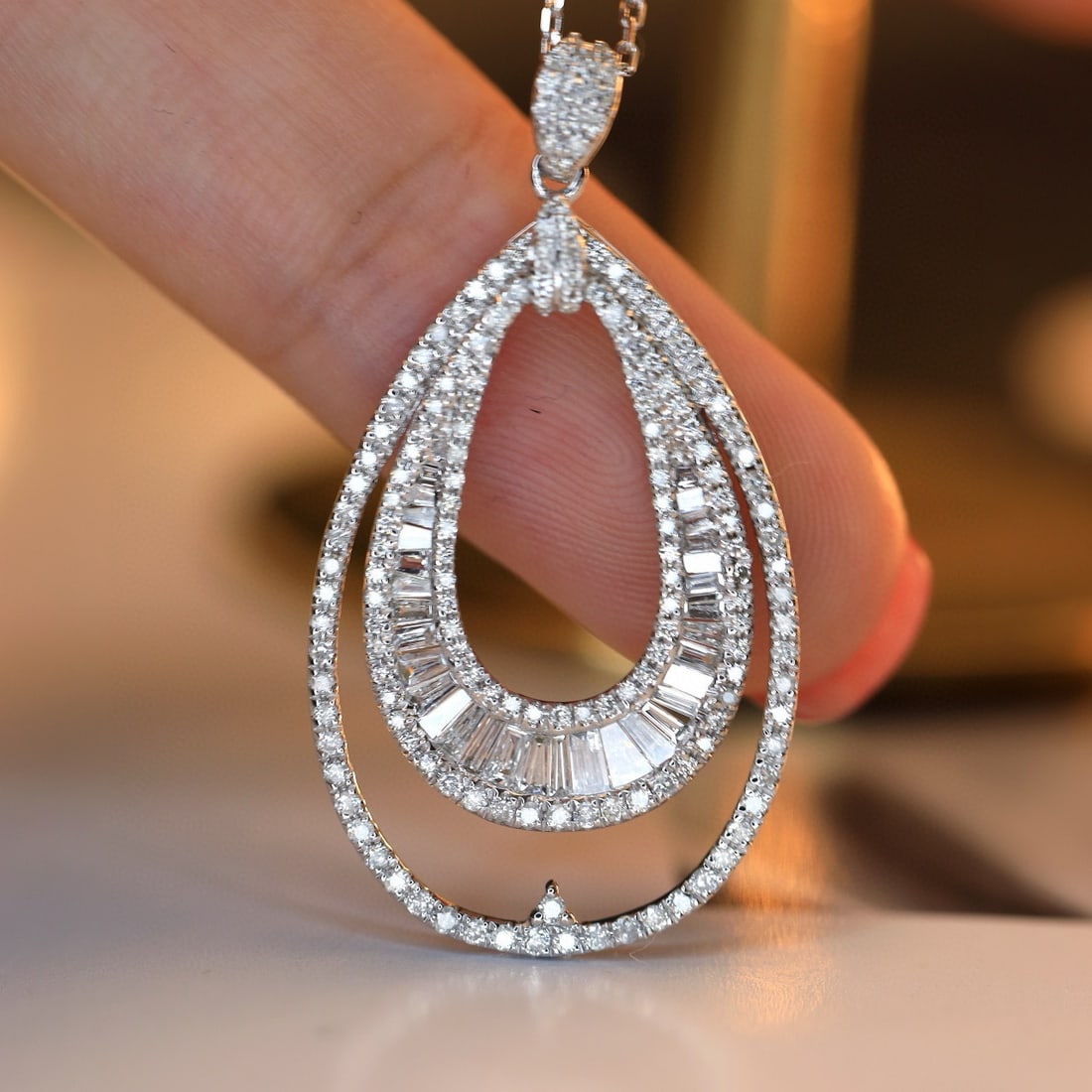 14k Gold 0.75 Ct Natural H Diamond Necklace - 2