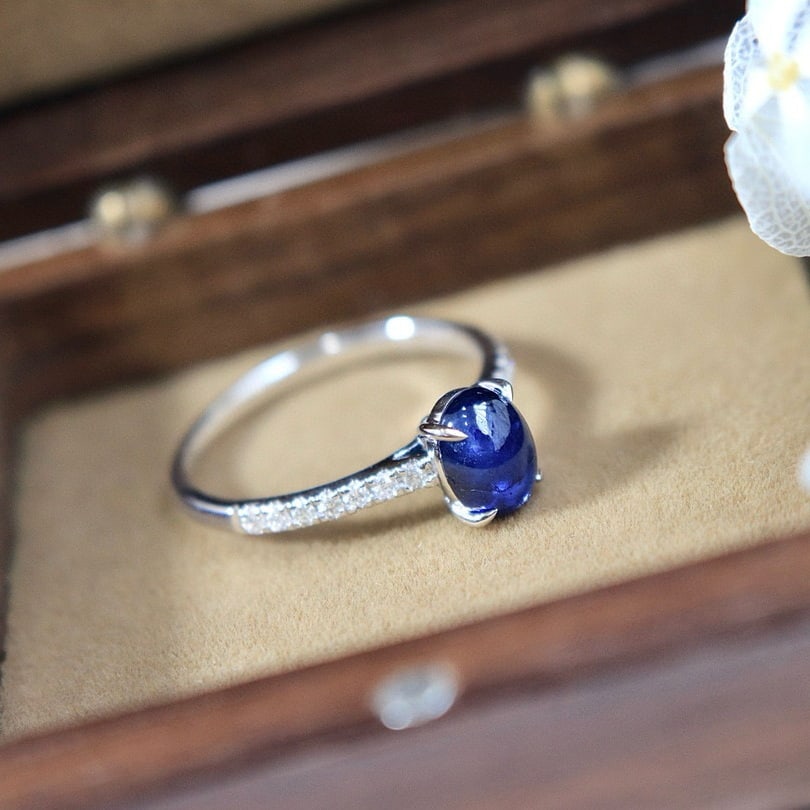 14k Gold 1.54 Ctw Natural Sapphire & Diamond Ring - 2