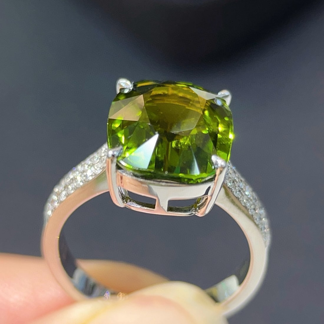 14k Gold 6.80 Ctw Natural Tourmaline & Diamond Ring - 5