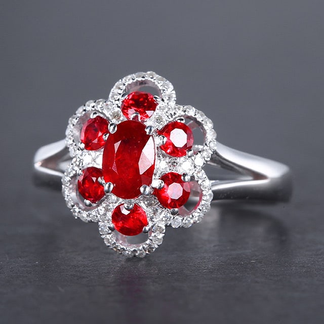14k Gold 1.01 Ctw Natural Ruby & Ruby Ring - 2