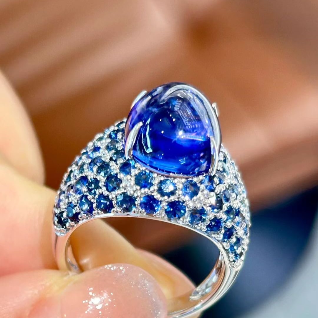 14k Gold 14.01 Ctw Natural Tanzanite & Sapphire & Men¡¯s Ring - 3