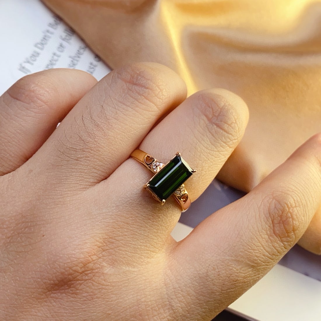 14k Gold 3.20 Ct Natural Tourmaline & Diamond Ring - 5