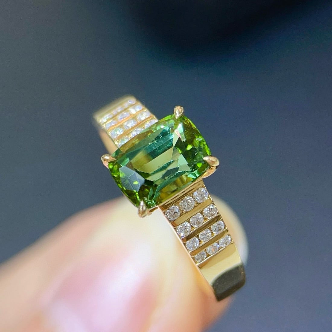 14k Gold 1.74 Ctw Natural Tourmaline & Diamond Ring - 4