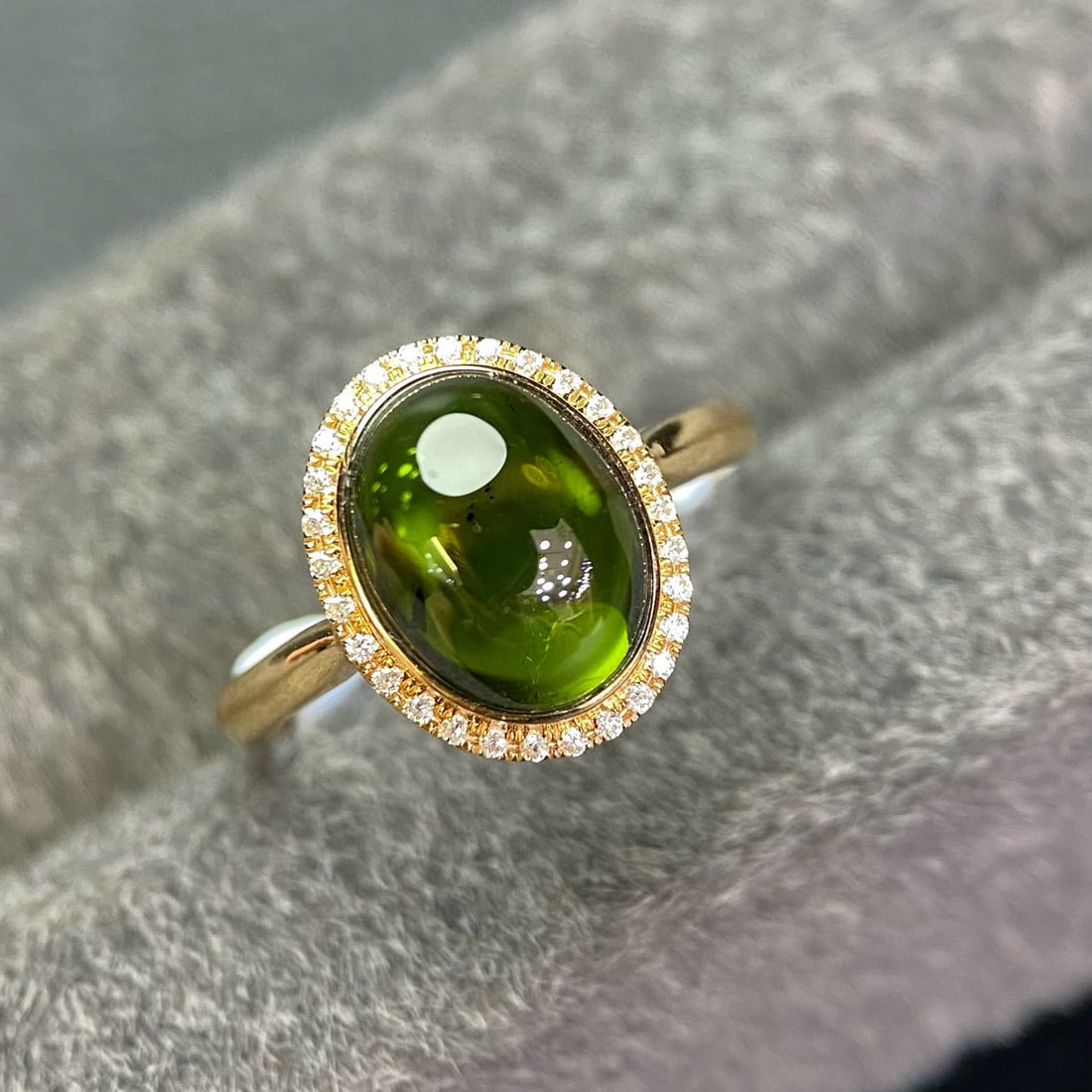 14k Gold 3.37 Ct Natural Tourmaline & Moissanite Ring - 2