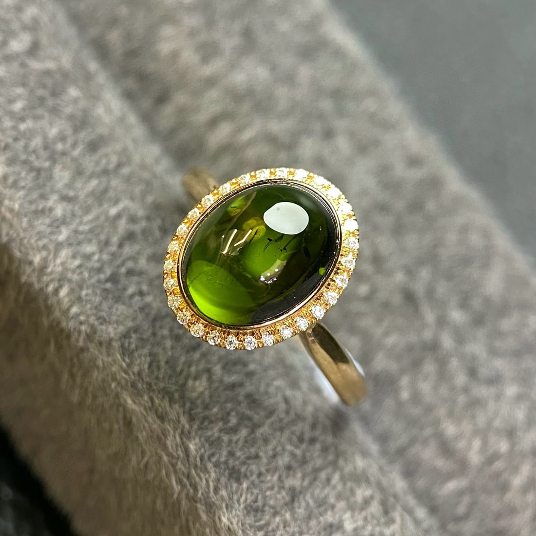14k Gold 3.37 Ct Natural Tourmaline & Moissanite Ring - 3