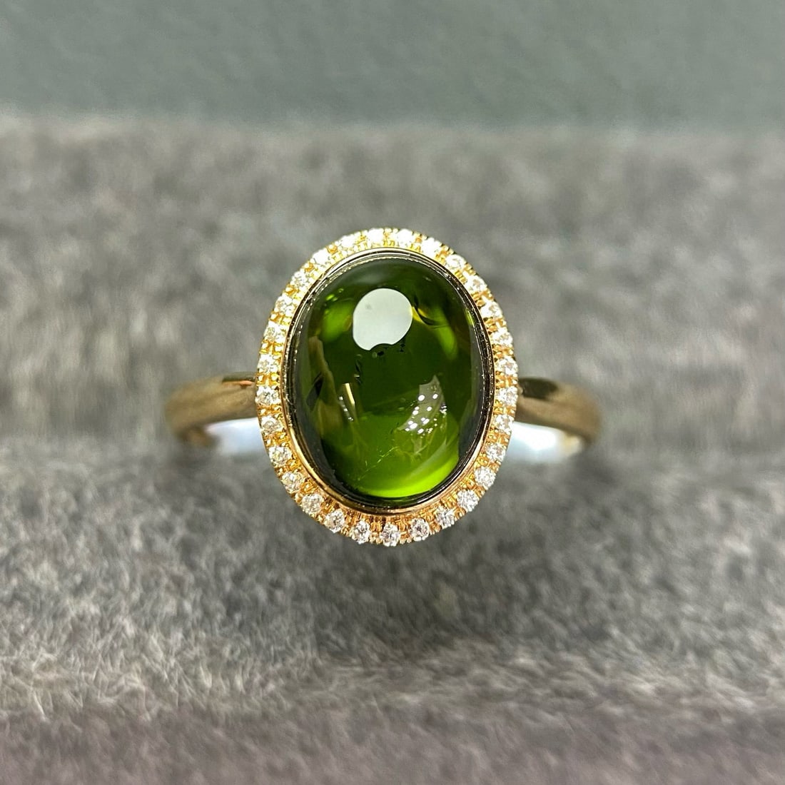 14k Gold 3.37 Ct Natural Tourmaline & Moissanite Ring - 4