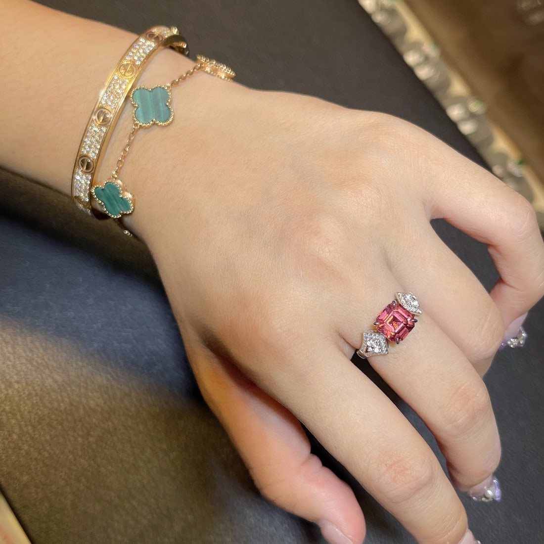 14k Gold 2.67 Ctw Natural Tourmaline & Diamond Ring - 2