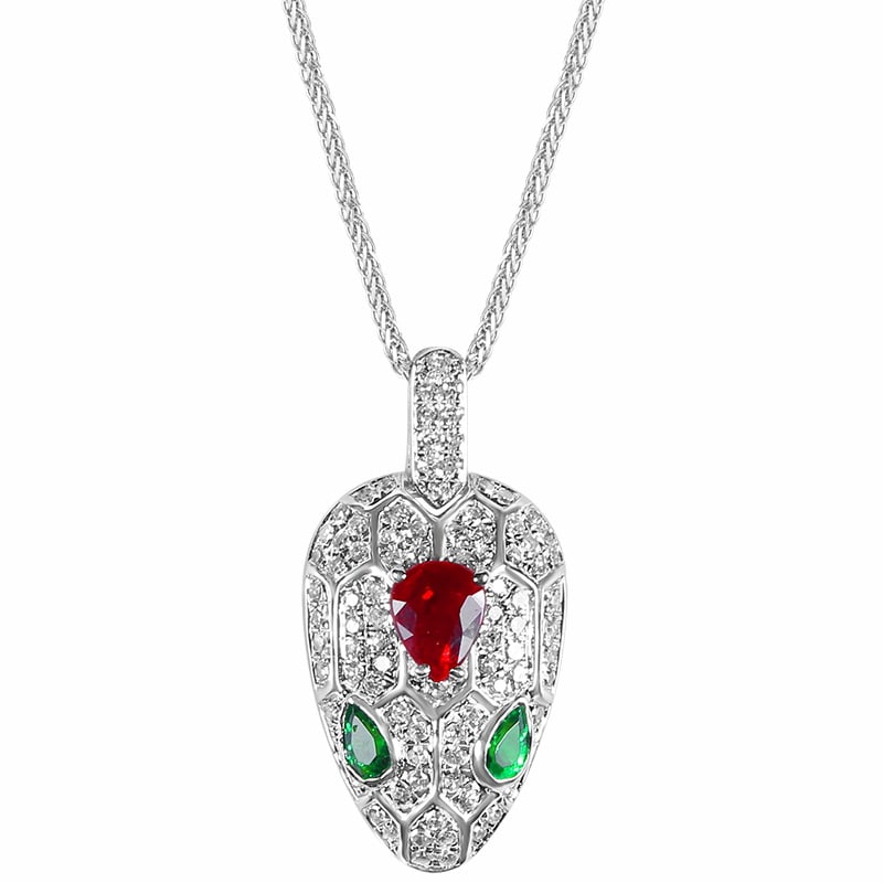 14k Gold 0.62 Ctw Natural Ruby & Diamond Pendant( Without Chain ): Ref:231083184 // gold content:14k gold // main gemstone:ruby // shape:pear // carat weight:0. 36ct // color:red // treatment:natural // // adjacent gemstone 2 : diamond // number of stones:86 //