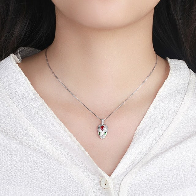 14k Gold 0.62 Ctw Natural Ruby & Diamond Pendant( Without Chain ) - 5