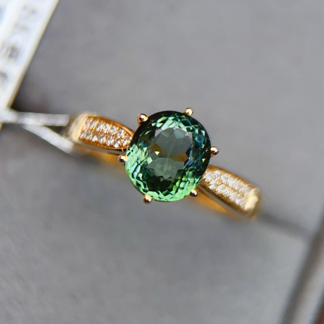 14k Gold 2.03 Ctw Natural Tourmaline & Diamond Ring - 2