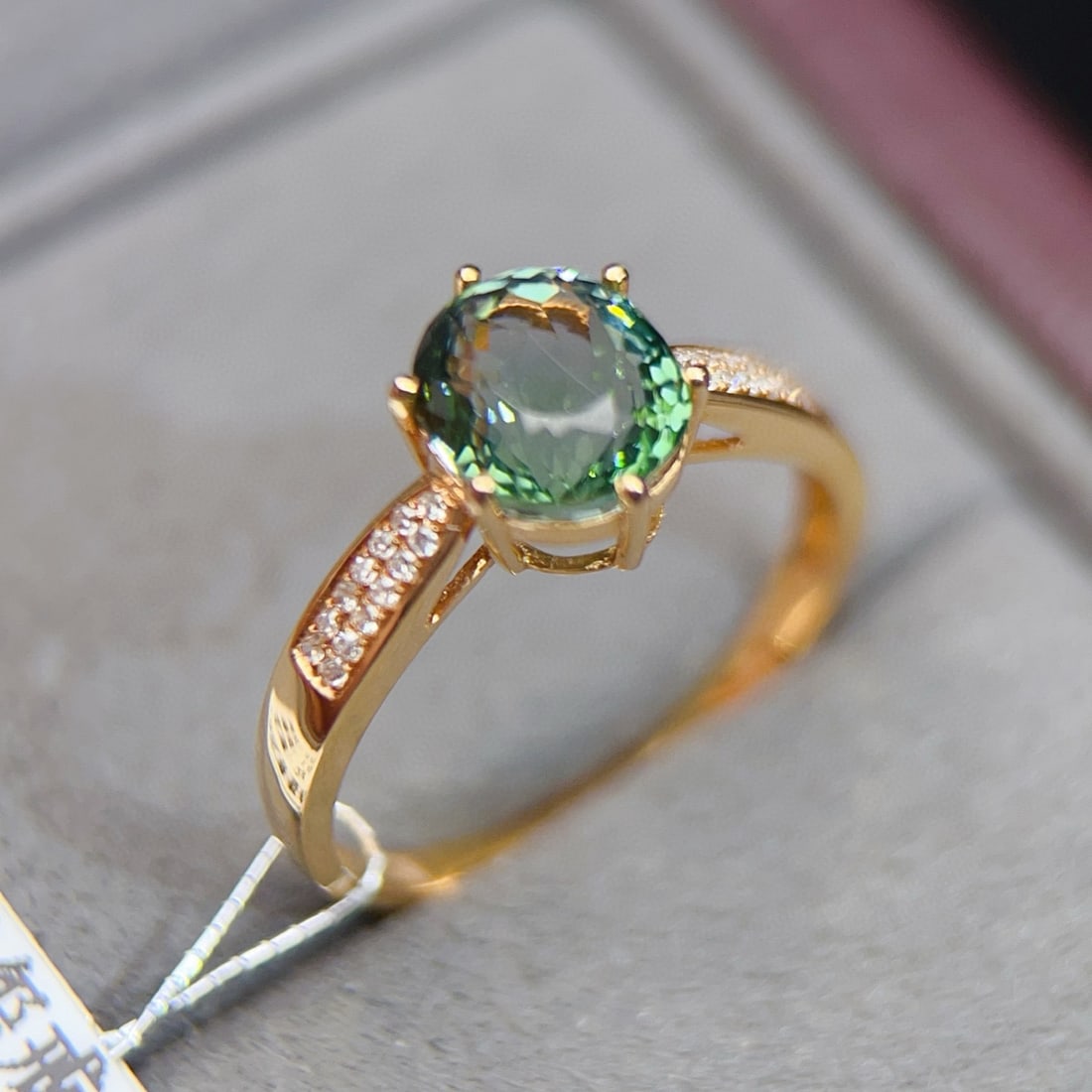 14k Gold 2.03 Ctw Natural Tourmaline & Diamond Ring - 3