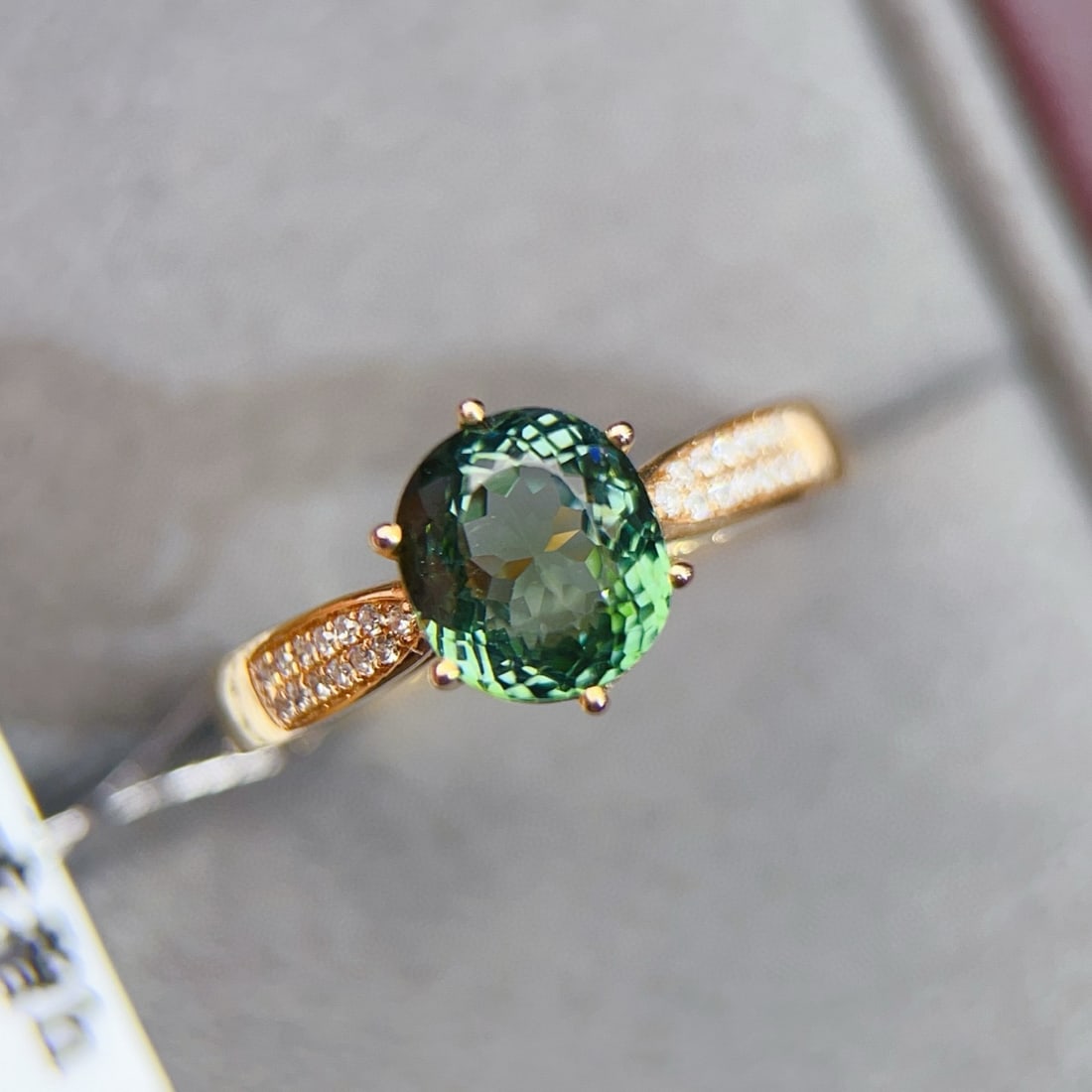 14k Gold 2.03 Ctw Natural Tourmaline & Diamond Ring - 6