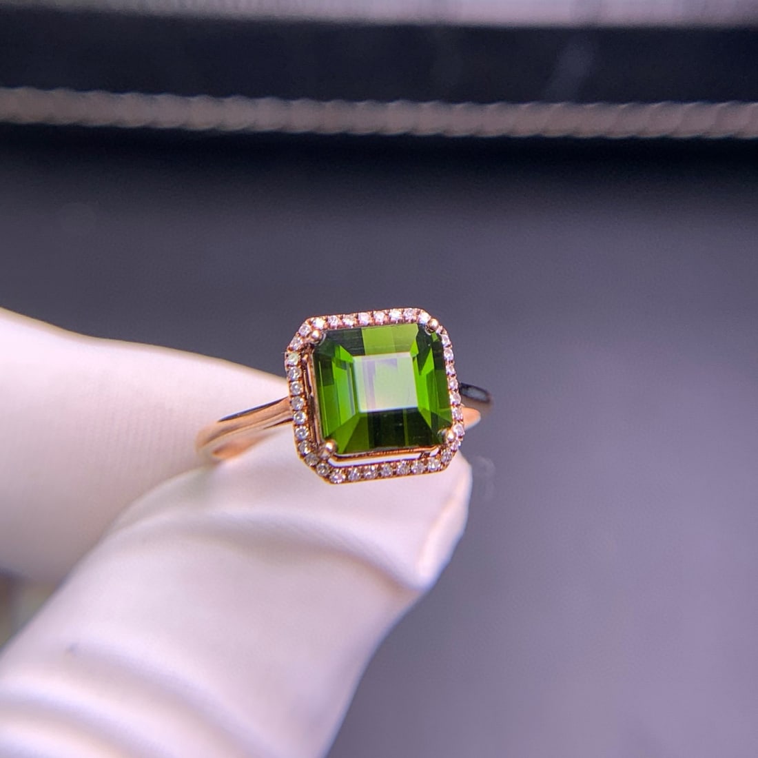 14k Gold 2.6 Ct Natural Tourmaline & Diamond Ring - 3