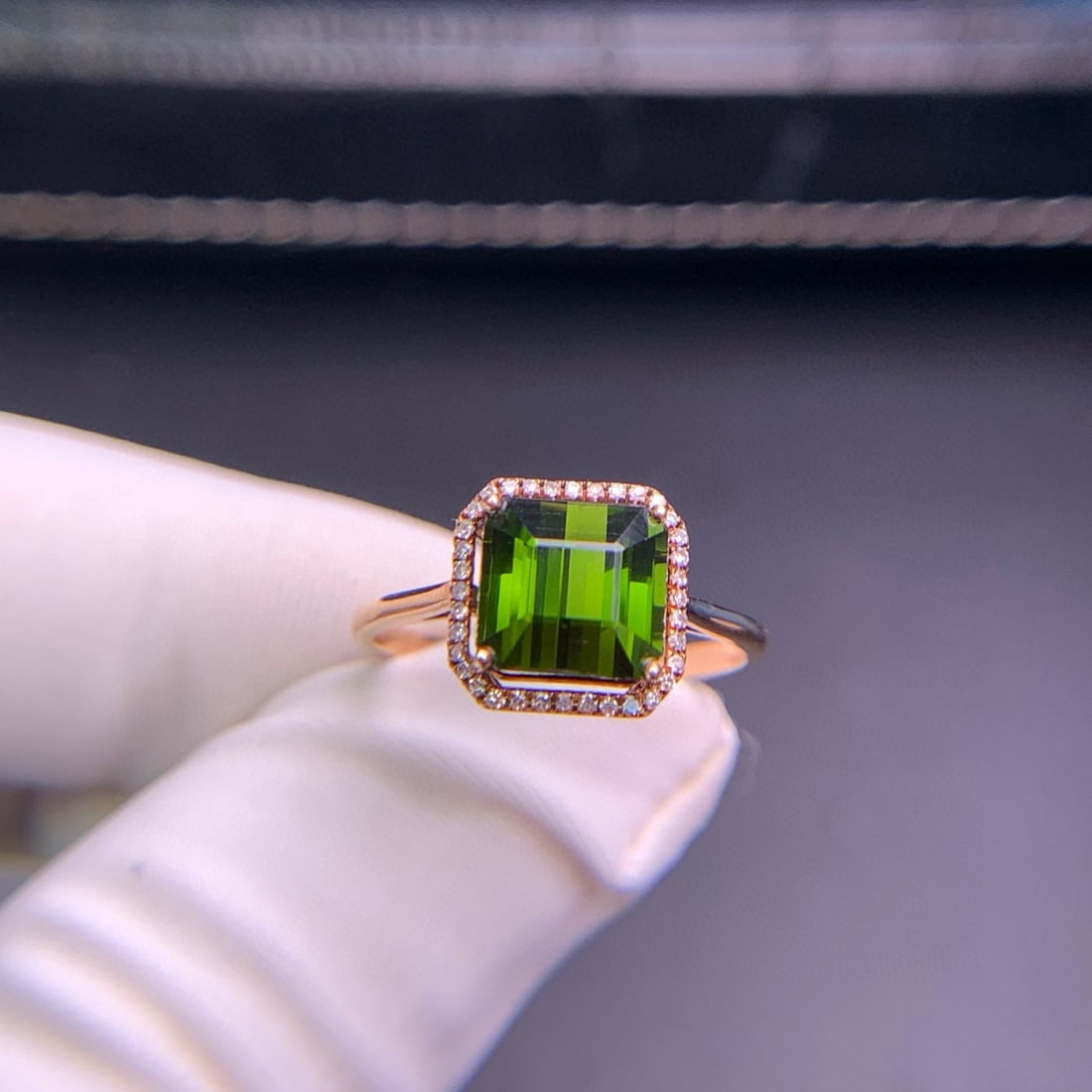14k Gold 2.6 Ct Natural Tourmaline & Diamond Ring - 4