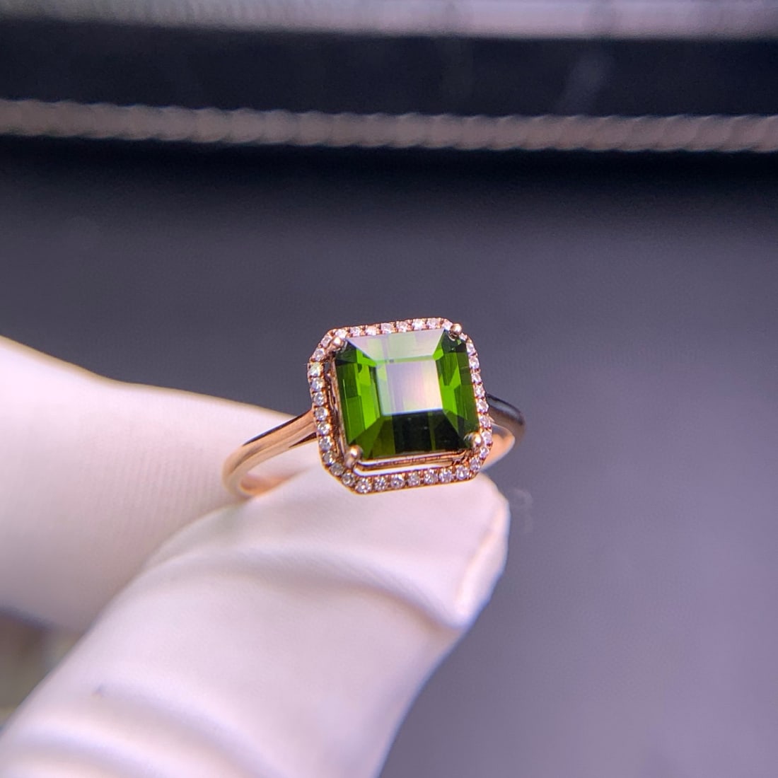 14k Gold 2.6 Ct Natural Tourmaline & Diamond Ring - 7