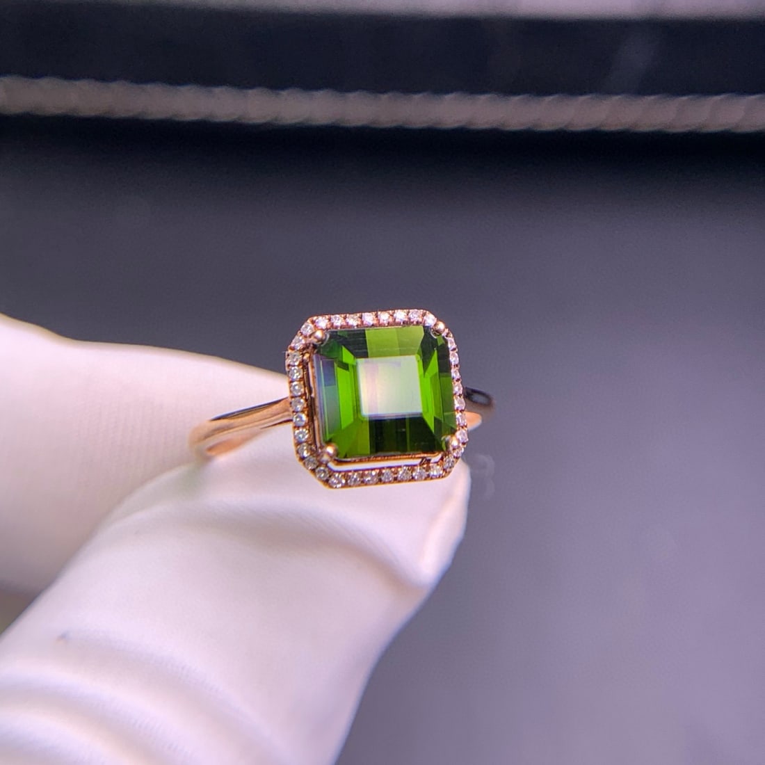 14k Gold 2.6 Ct Natural Tourmaline & Diamond Ring - 8