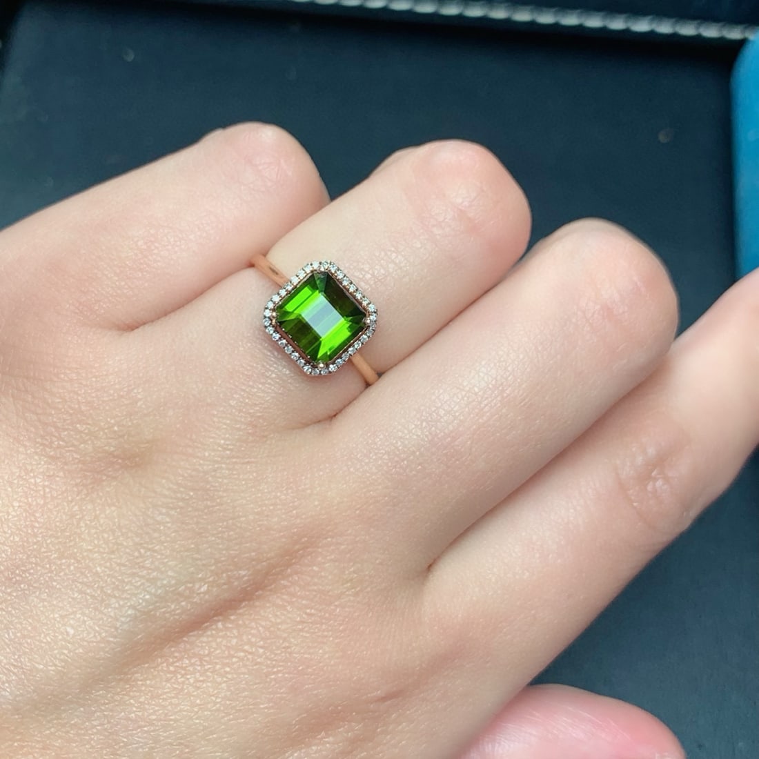 14k Gold 2.6 Ct Natural Tourmaline & Diamond Ring - 9