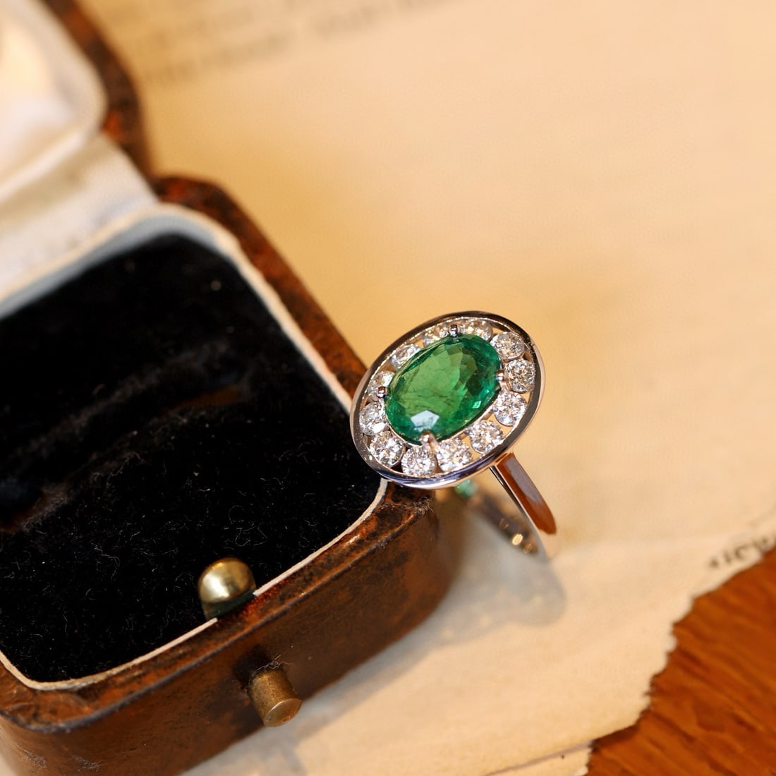 14k Gold 2.70 Ctw Natural Emerald & Diamond Ring - 3