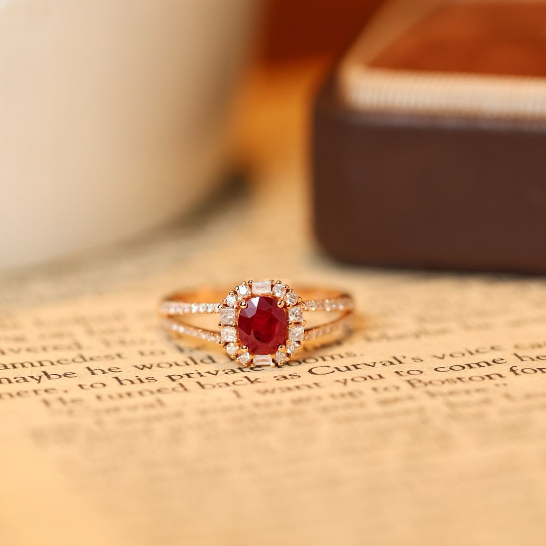 14k Gold 0.98 Ctw Natural Ruby & Diamond Ring: Ref:231084095 // gold content:14k gold // ring size:7. 25us // // main gemstone:ruby // shape:oval // carat weight:0. 65ct // color:red // treatment:natural // // adjacent gemstone 2 : diamond //