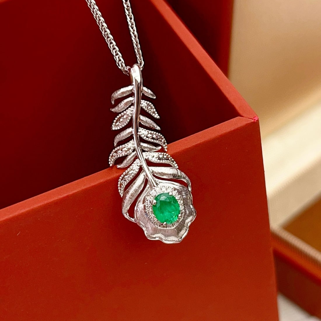 14k Gold 0.48 Ct Natural Emerald & Diamond Pendant( Without Chain ): Ref:231084096 // gold content:14k gold // main gemstone:emerald // shape:oval // carat weight:0. 48ct // color:green // treatment:natural // // adjacent gemstone 2 : diamond // number of stones:49 // 