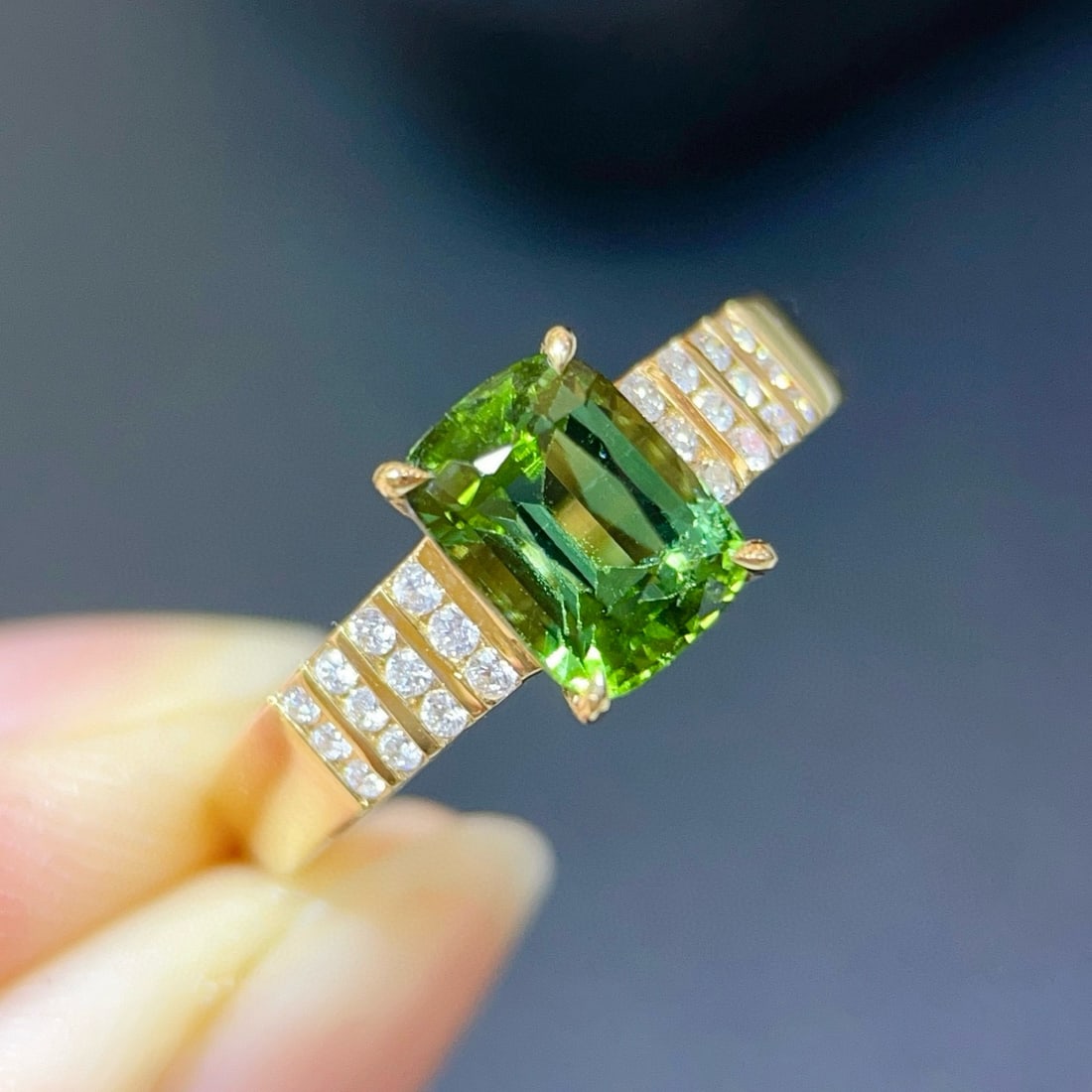 14k Gold 1.74 Ctw Natural Tourmaline & Diamond Ring - 2