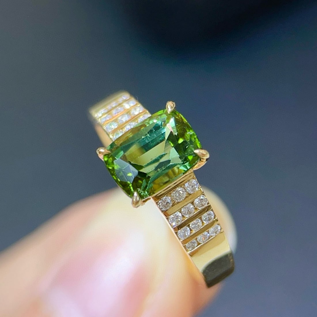 14k Gold 1.74 Ctw Natural Tourmaline & Diamond Ring - 4
