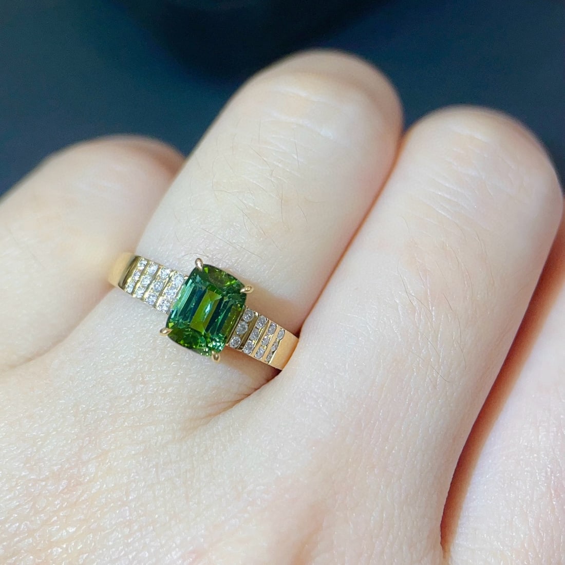 14k Gold 1.74 Ctw Natural Tourmaline & Diamond Ring - 6