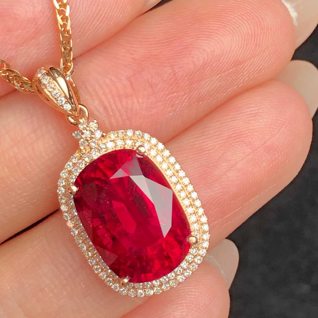 14k Gold 13.1 Ct Natural Tourmaline & Diamond Jewelry Set - 5