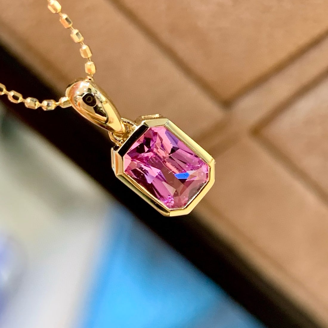 14k Gold 0.72 Ct Natural Sapphire Pendant( Without Chain ): Ref:231084186 // gold content:14k gold // main gemstone:sapphire // shape:octagonal // carat weight:0. 72ct // color:pink // treatment:natural // Condition: New Low Estimate: 1800.00 High Estimate: