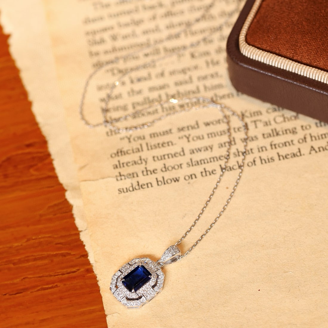 14k Gold 1.33 Ctw Natural Sapphire & Diamond Pendant( Without Chain ) - 3