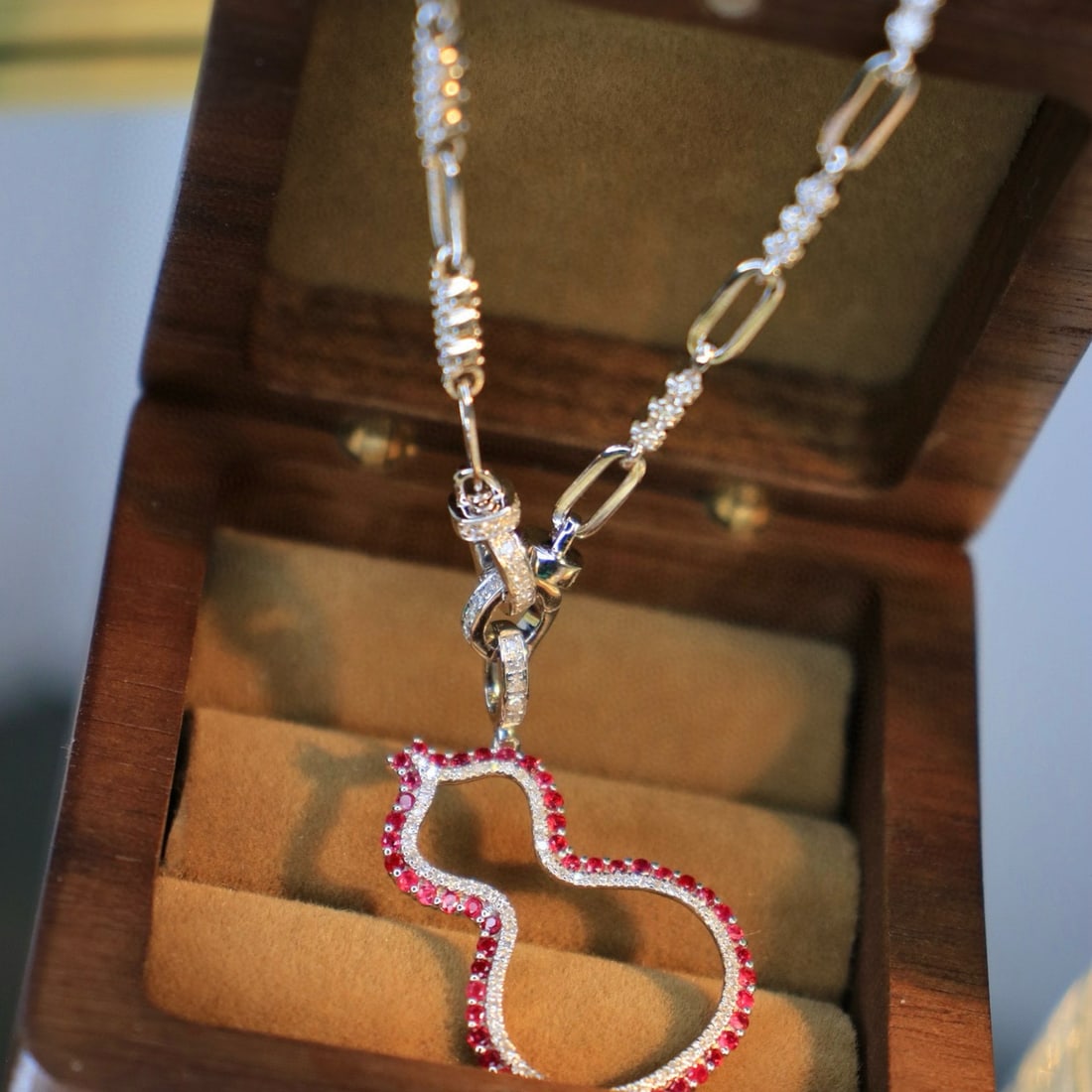 14k Gold 1.15 Ctw Natural Ruby & Diamond Pendant( Without Chain ) - 4