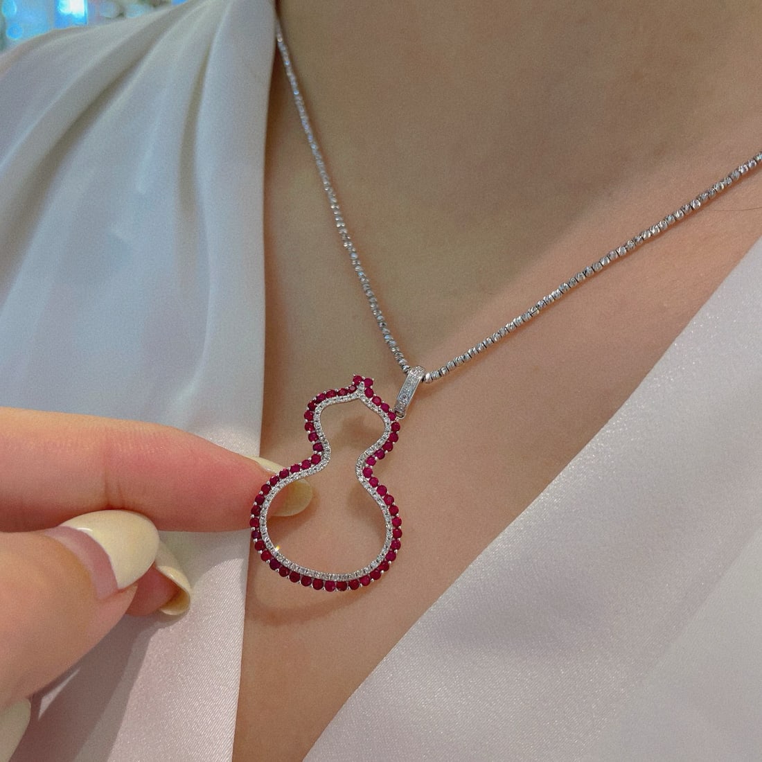 14k Gold 1.15 Ctw Natural Ruby & Diamond Pendant( Without Chain ) - 6