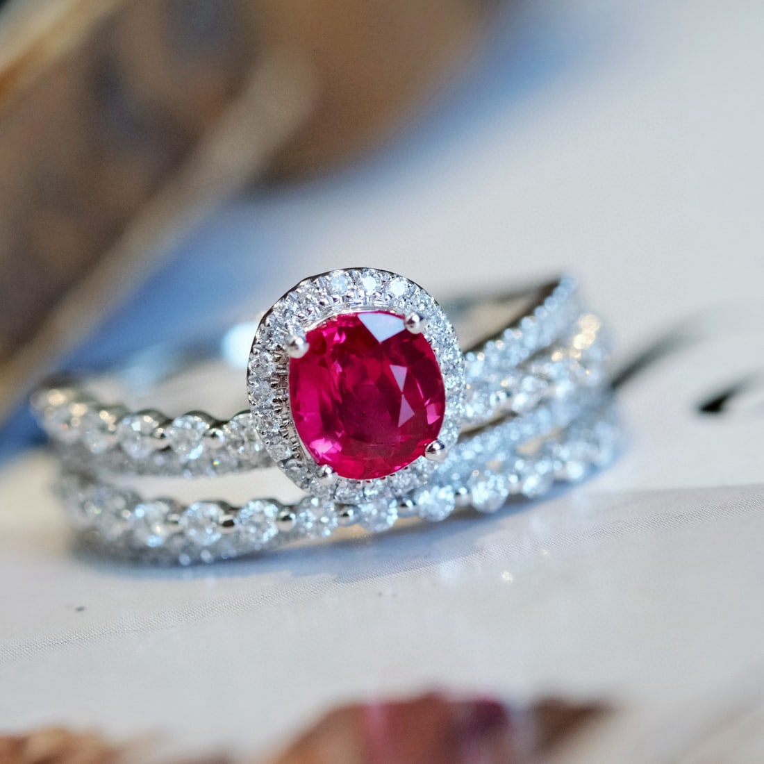 14k Gold 1.64 Ctw Natural Ruby & Diamond Ring - 5