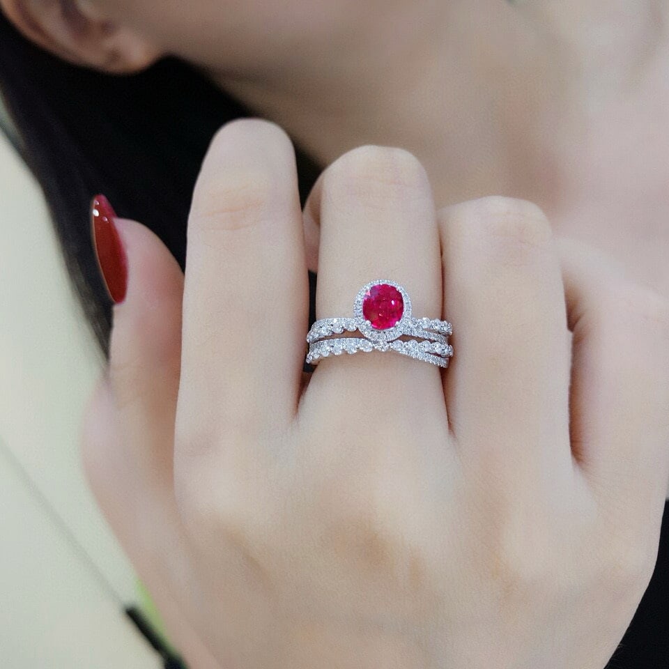 14k Gold 1.64 Ctw Natural Ruby & Diamond Ring - 6