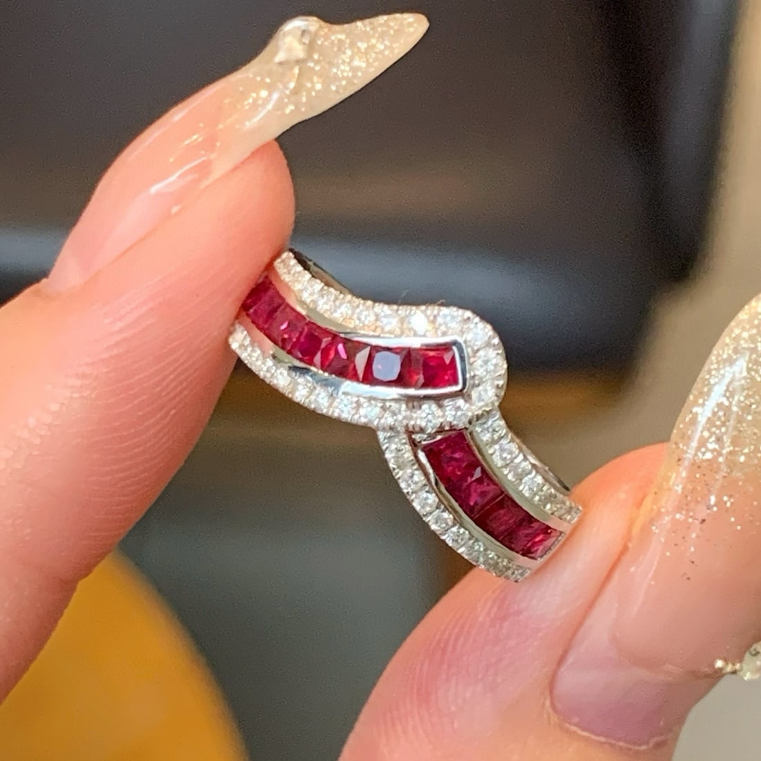 14k Gold 1.34 Ctw Natural Ruby & Diamond Ring - 6