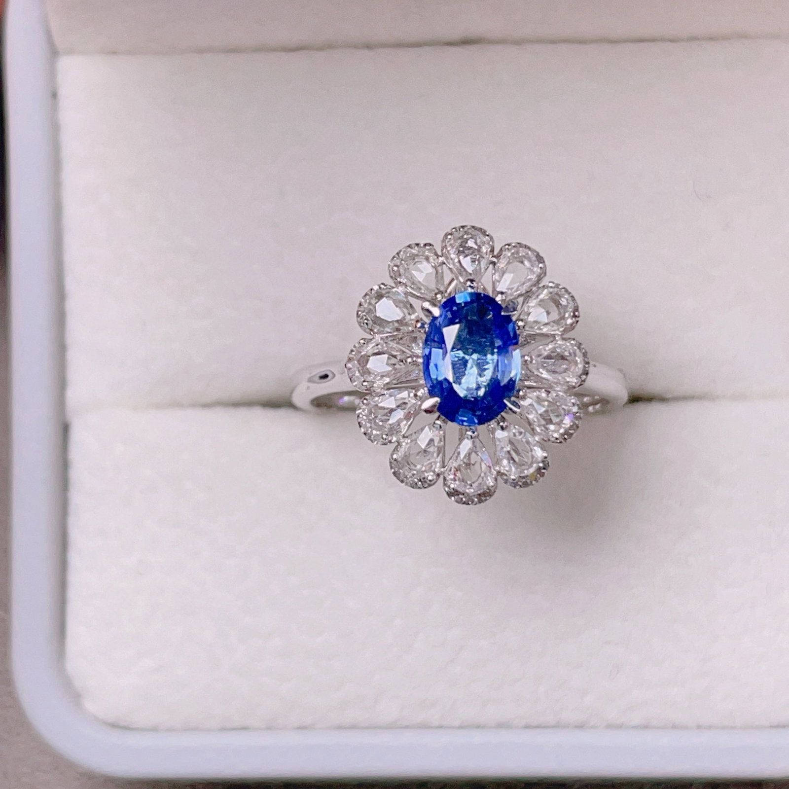 14k Gold 1.1 Ct Natural Sapphire & Diamond & Sapphire Ring/pendant( Without Chain ): Ref:231084363 // gold content:14k gold // ring size:7. 25us // // main gemstone:sapphire // shape:oval // carat weight:1. 1ct // color:blue // treatment:natural // // adjacent gemstone 2 : diamond //