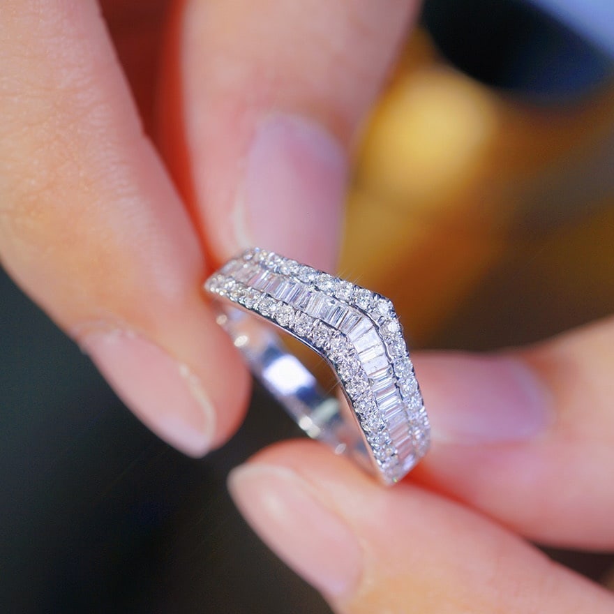 14k Gold 0.6 Ct Natural H Diamond Ring: Ref:231084379 // gold content:14k gold // ring size:7. 25us // // main gemstone:diamond // shape:multiple // carat weight:0. 6ct // clarity grade:vs-si // color:h // treatment:natural // Condition: