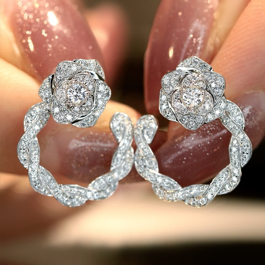 14k Gold 0.45 Ct Natural H Diamond Earrings: Ref:231084411 // gold content:14k gold // main gemstone:diamond // shape:round // carat weight:0. 45ct // clarity grade:vs-si // color:h // treatment:natural // cut grade:g // Condition: New Low
