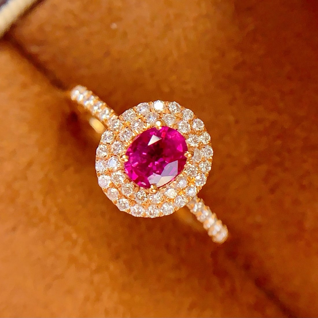 14k Gold 0.5 Ct Natural Ruby & Diamond Ring - 3