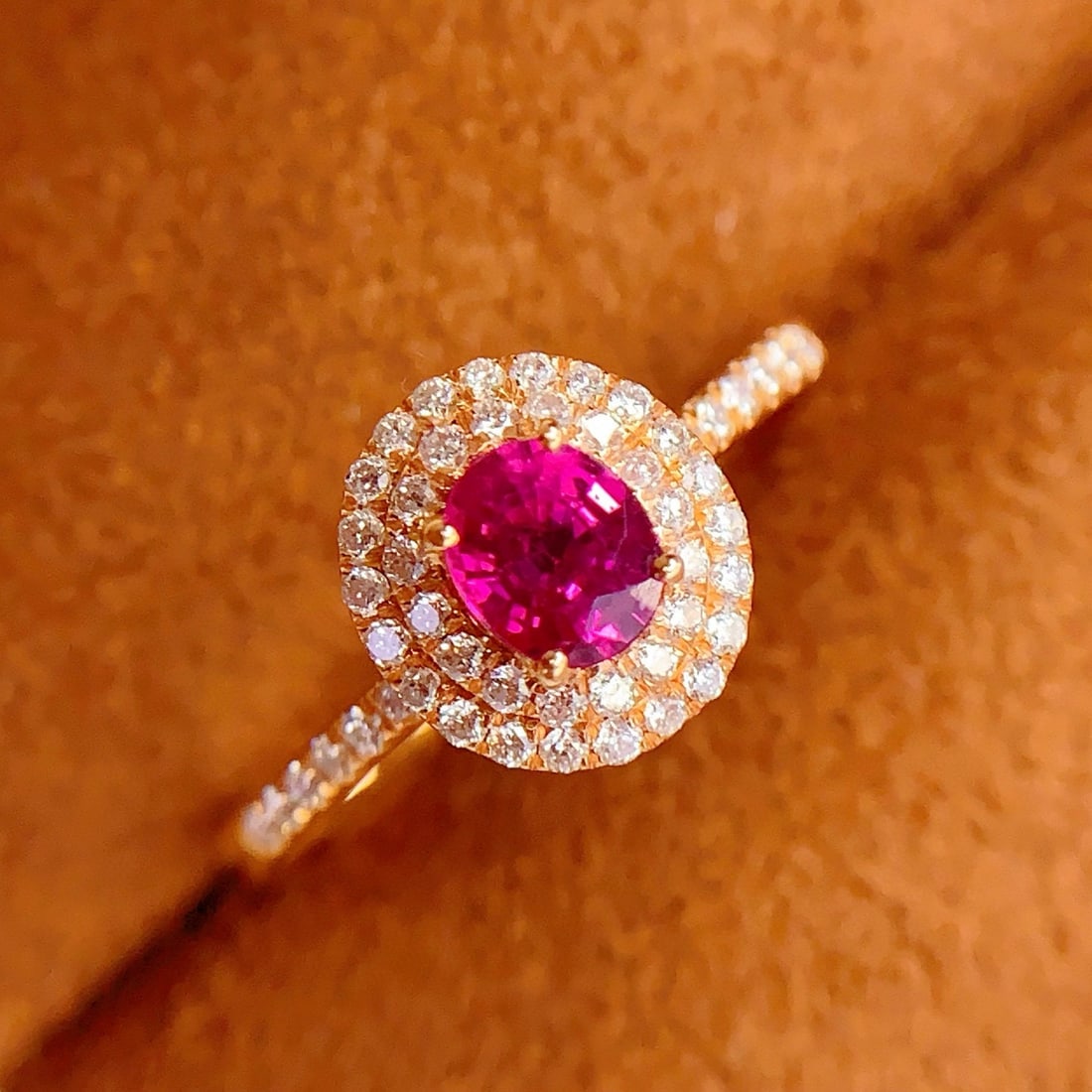 14k Gold 0.5 Ct Natural Ruby & Diamond Ring - 4