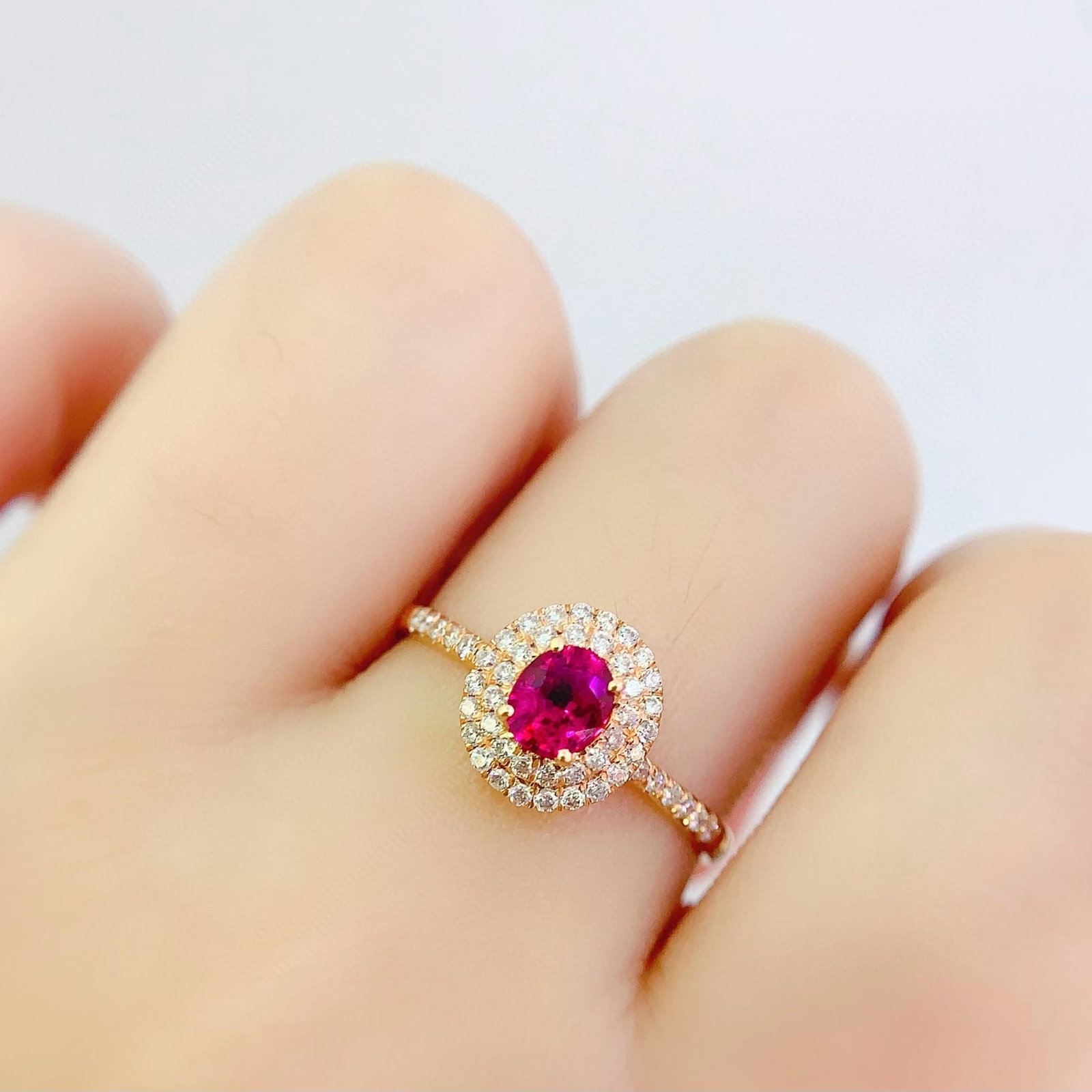 14k Gold 0.5 Ct Natural Ruby & Diamond Ring - 6