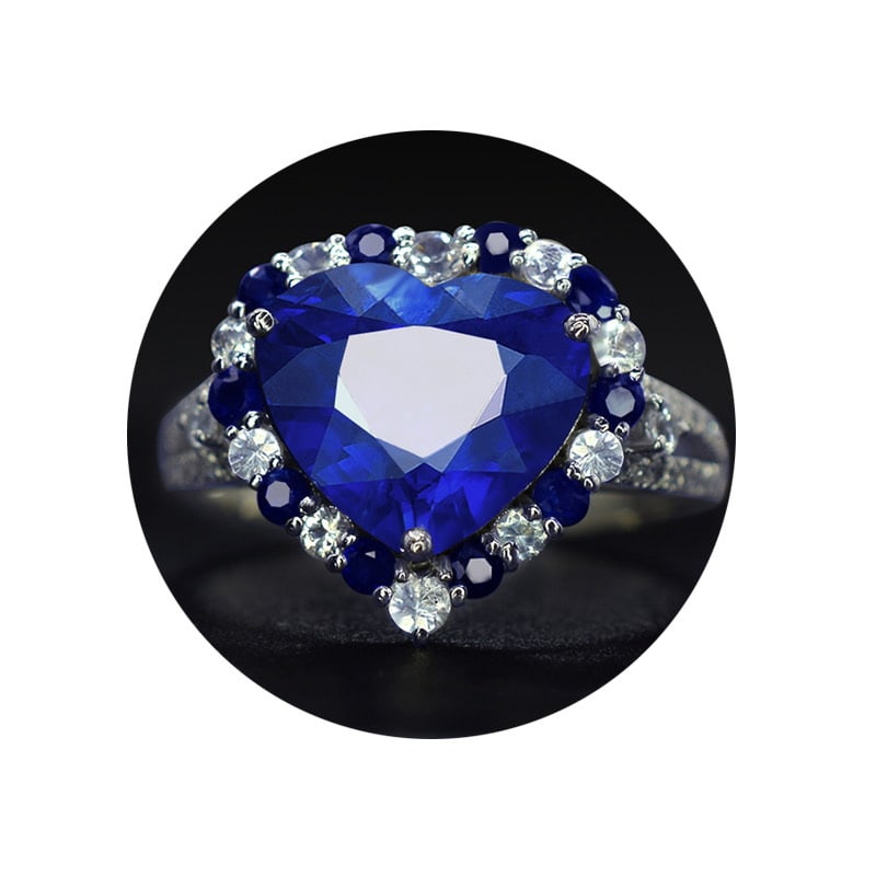 14k Gold 3.78 Ctw Natural Sapphire & Diamond Ring - 3