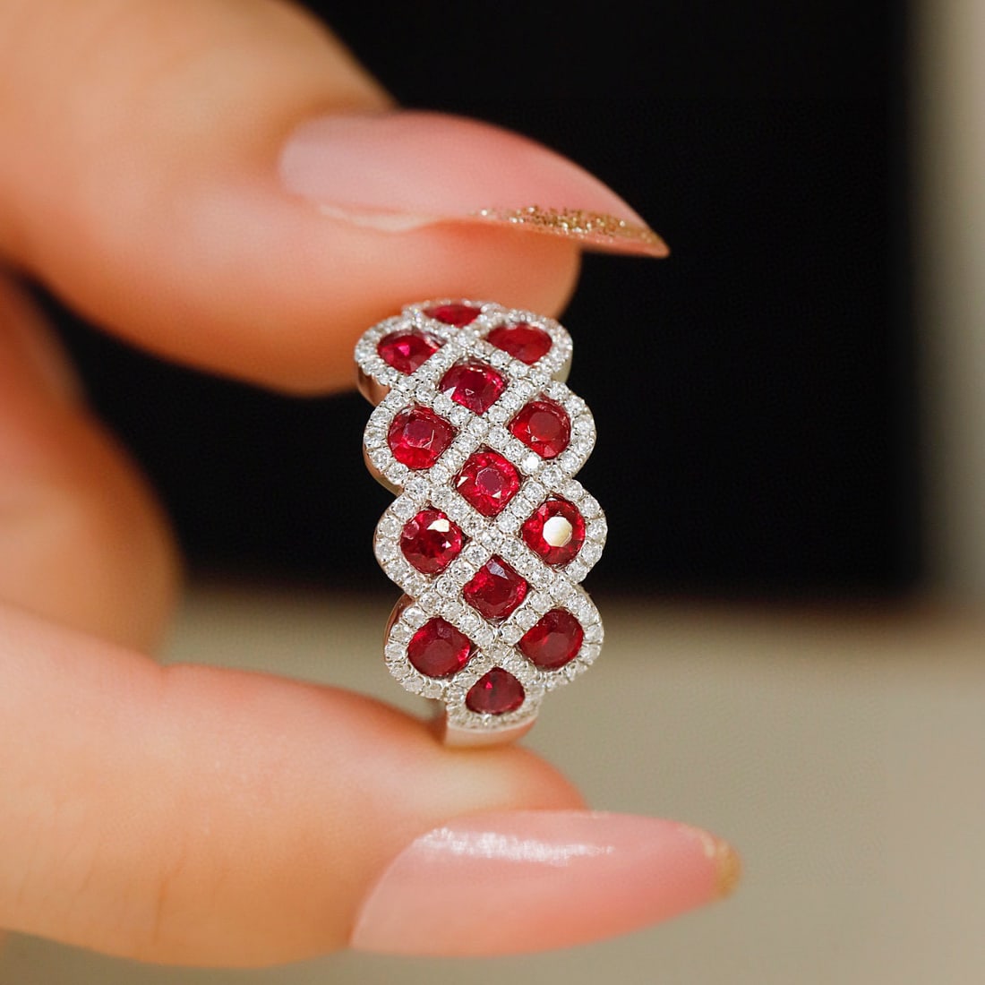 14k Gold 1.61 Ctw Natural Ruby & Diamond Ring - 3