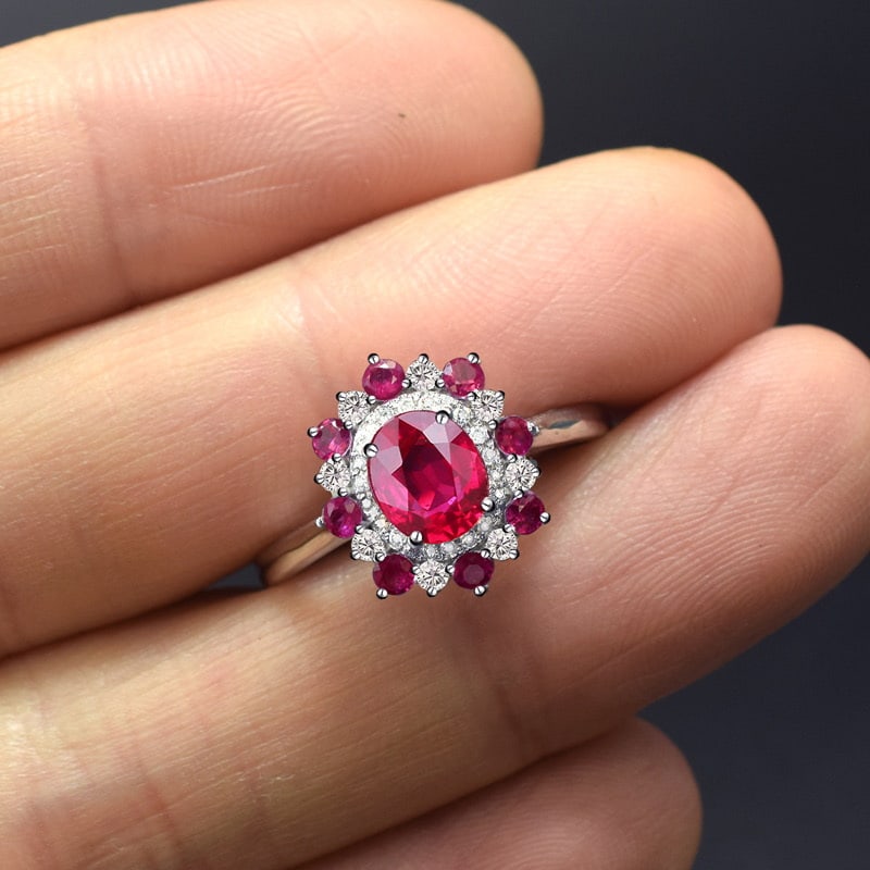 14k Gold 1.27 Ctw Natural Ruby & Diamond Ring - 3