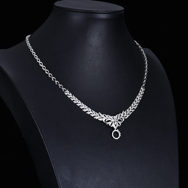14k Gold 0.97 Ct Natural H Diamond Necklace - 3