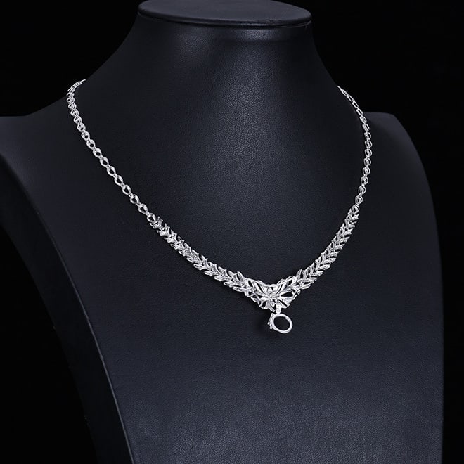 14k Gold 0.97 Ct Natural H Diamond Necklace - 4