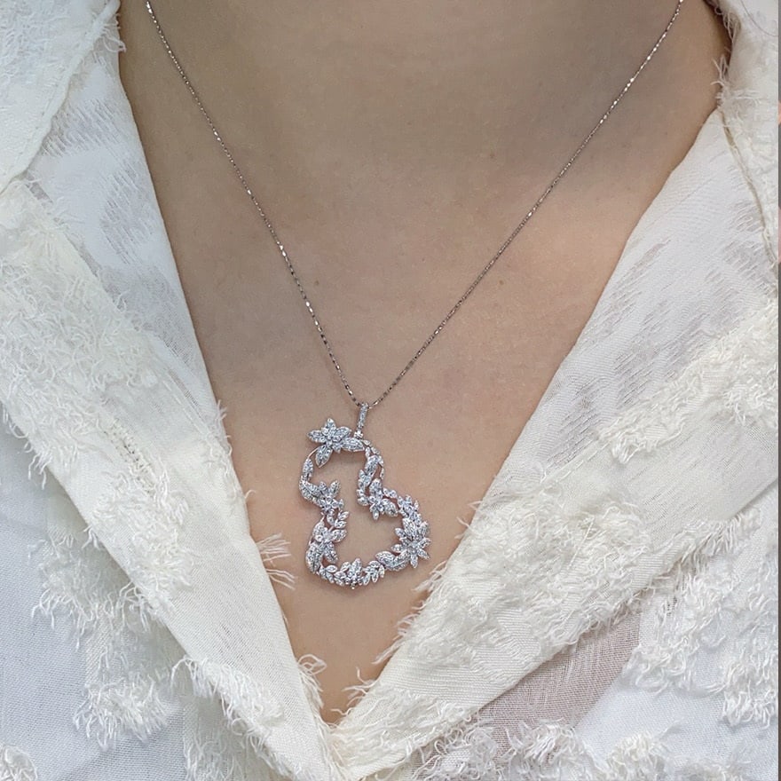 14k Gold 0.35 Ct Natural H Diamond Pendant( Without Chain ) - 4