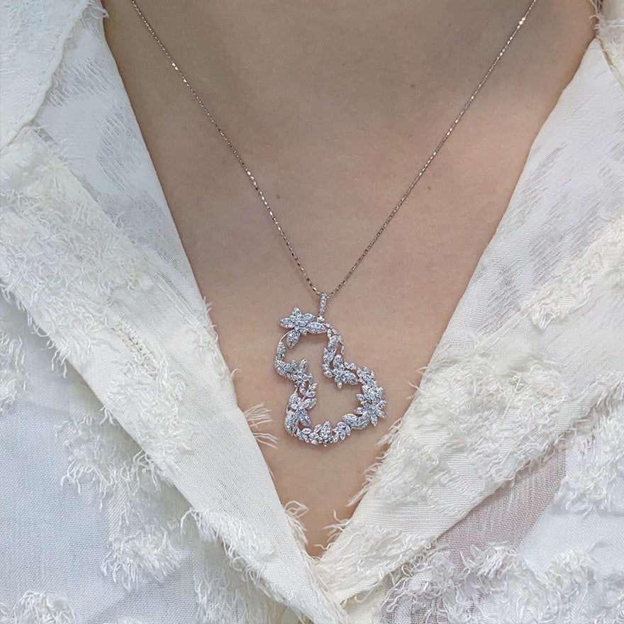 14k Gold 0.35 Ct Natural H Diamond Pendant( Without Chain ) - 7